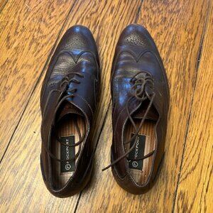 Men's Rockport Leather Dress Lace up Shoes, 1" heel, Brown, Size 10.5, Good Con!